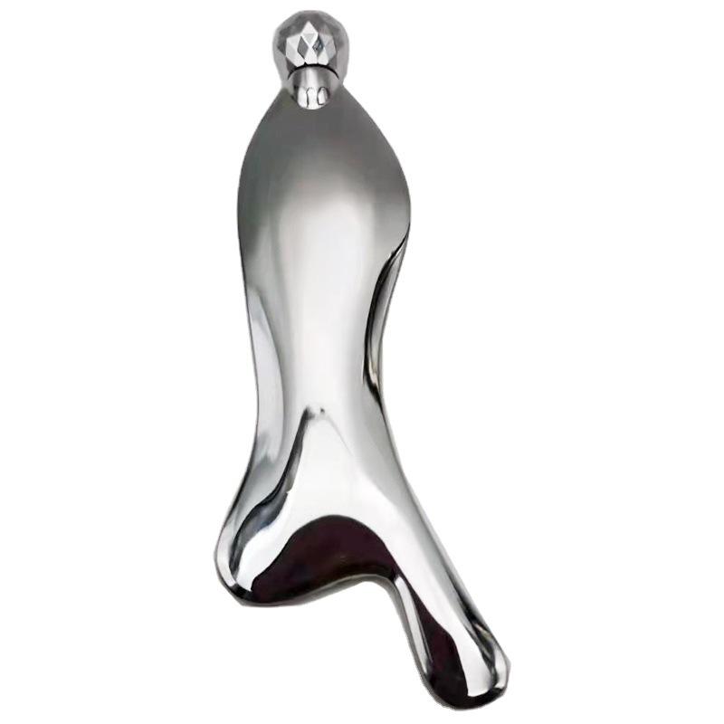 3D Roller Massager & V-Face Zinc Alloy Gua Sha Board - Facial Slimming & Lifting Tool