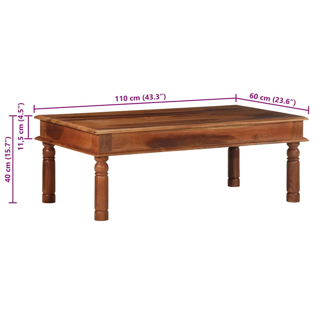 Coffee Table 110x60x40 cm Solid Acacia Wood