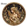 12 Zodiac Signs Faux Pearl Decor Sign Art Kit, DIY Painting Handmade Picture Kit Kits, Round 3D Constellation Wall Craft for Adults, Home Decoration