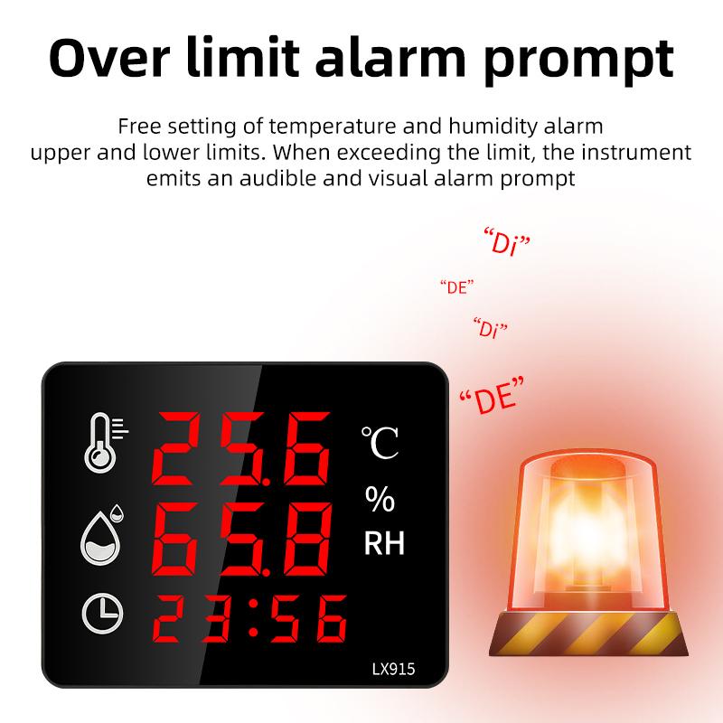 Digital Hygrometer Outdoor Indoor Sauna Thermometer WIth Alarm Digital Wall Clock Temperature Meter And Sensor