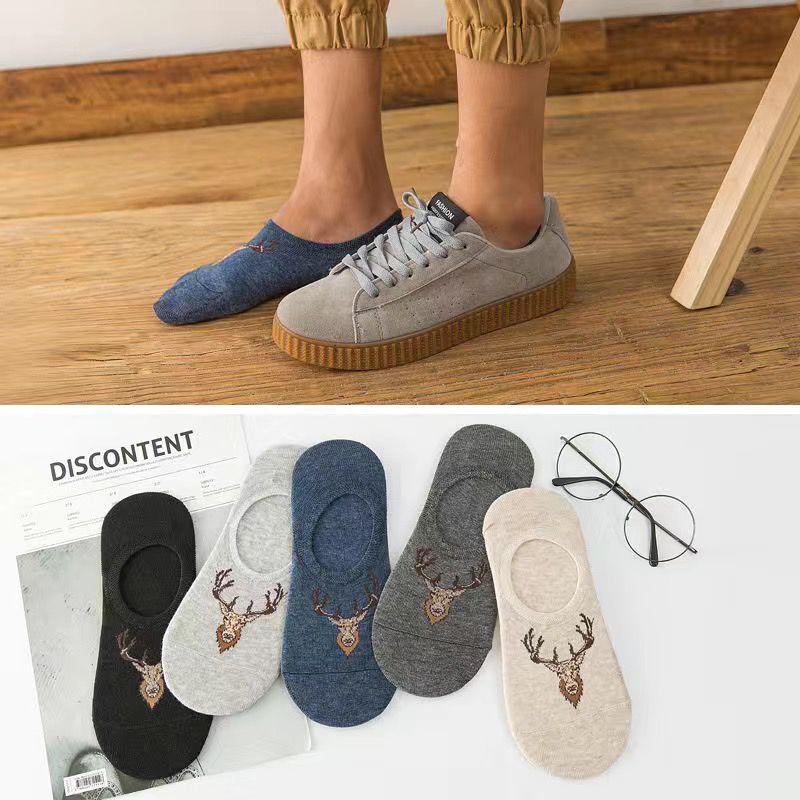 Korean Style Men's Non-Slip No-Show Summer Socks with Silicone Grip
