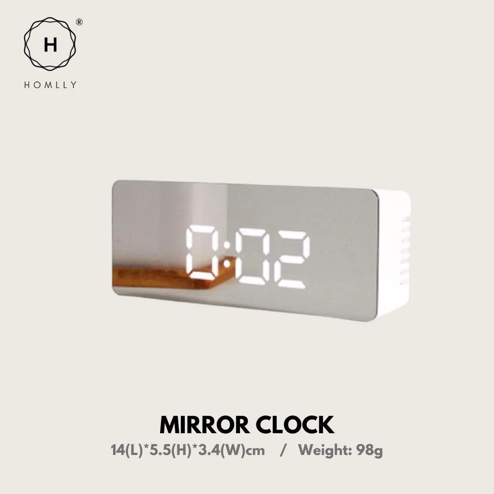 

Homlly Bedside Large Digit LED Mirror Alarm Clock (Rectangular) Mirror Clock