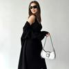 Knitted Suspender Dress European and American New Fashion Casual Cardigan Jacket Long Two-piece Hip Skirt Women