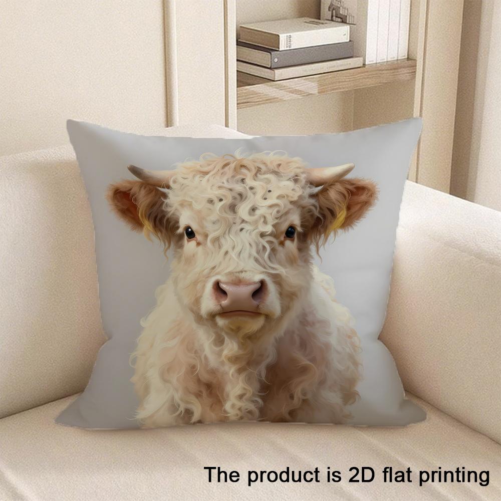 1pc Cute Animal Pattern 2D Flat Printing Pillowcases Sofa cushion cover home bedroom room decoration