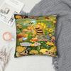 Maya The Bee With Flowers Cartoon Printing Pillowcase Cushion Cover  Throw Pillow Cover Warm Seater Decoration Zipper Multi Size