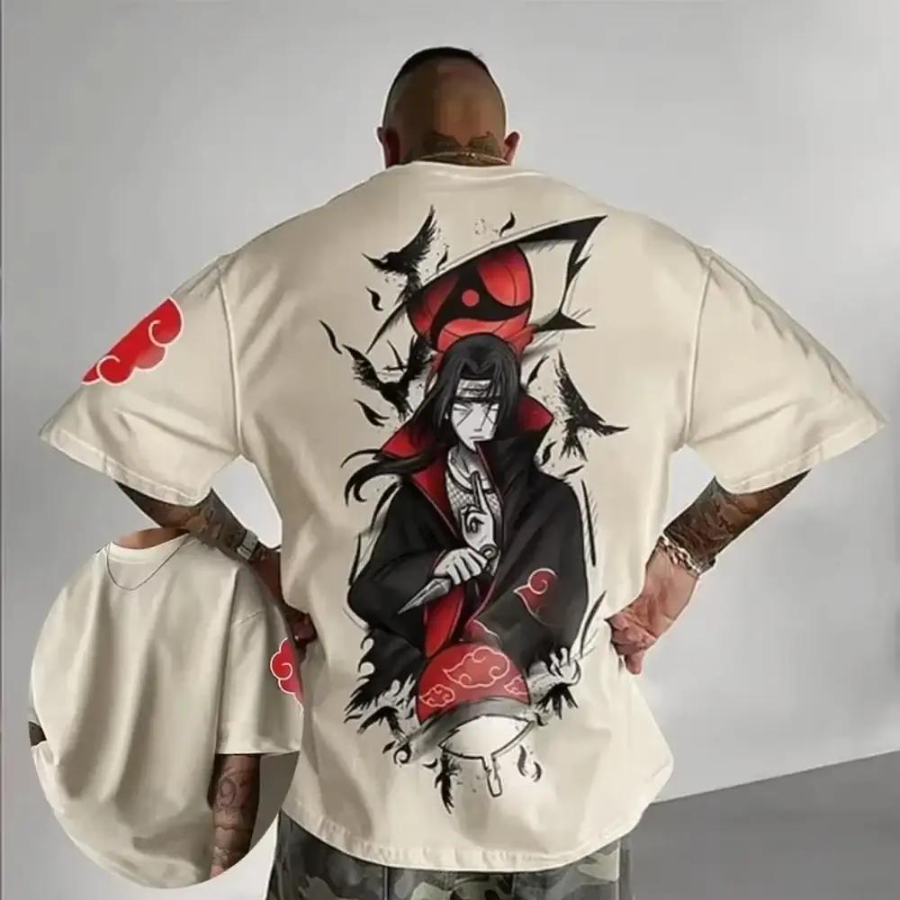 Men's and women's casual T-shirts with summer manga patterns and loose streetwear