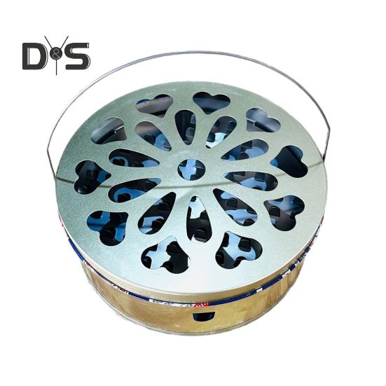 

Держатель для благовоний с крышкой-ручкой, портативный, для использования в помещении и на открытом воздухе, подвесной, огнестойкий, круглый, металлический, отпугивающий, спиральный, для благовоний серебряный