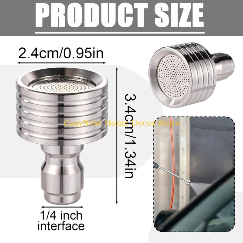 92MF 2Pcs Stainless Steel Power Washer Shower Nozzle 1/4inch Quick Connection Sprinkler For Car Washing And Garden Watering