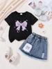 Set di gonne casual in denim alla moda per bambine