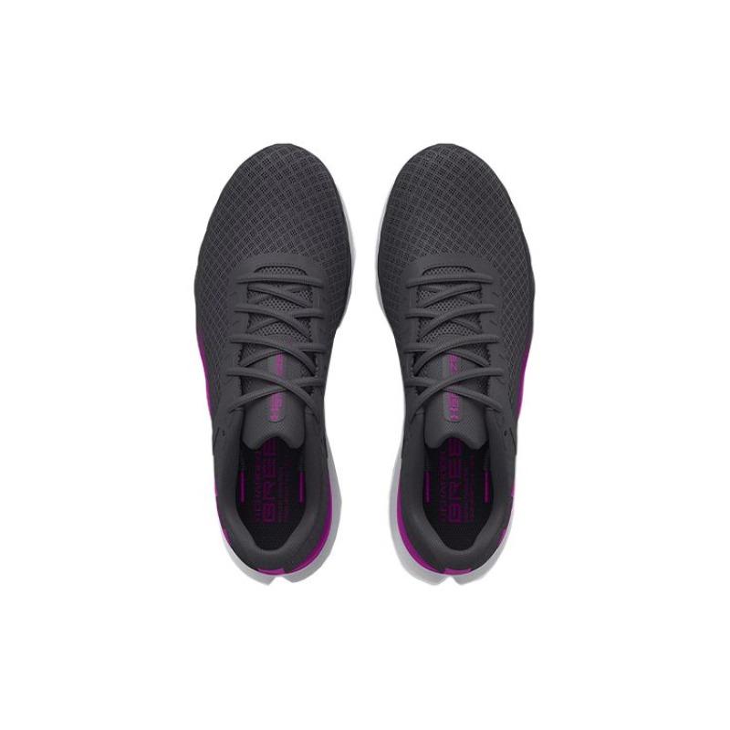 Under Armour Charged Breeze Fabric Low Casual Running Shoes Women Black Purple 3025130-109