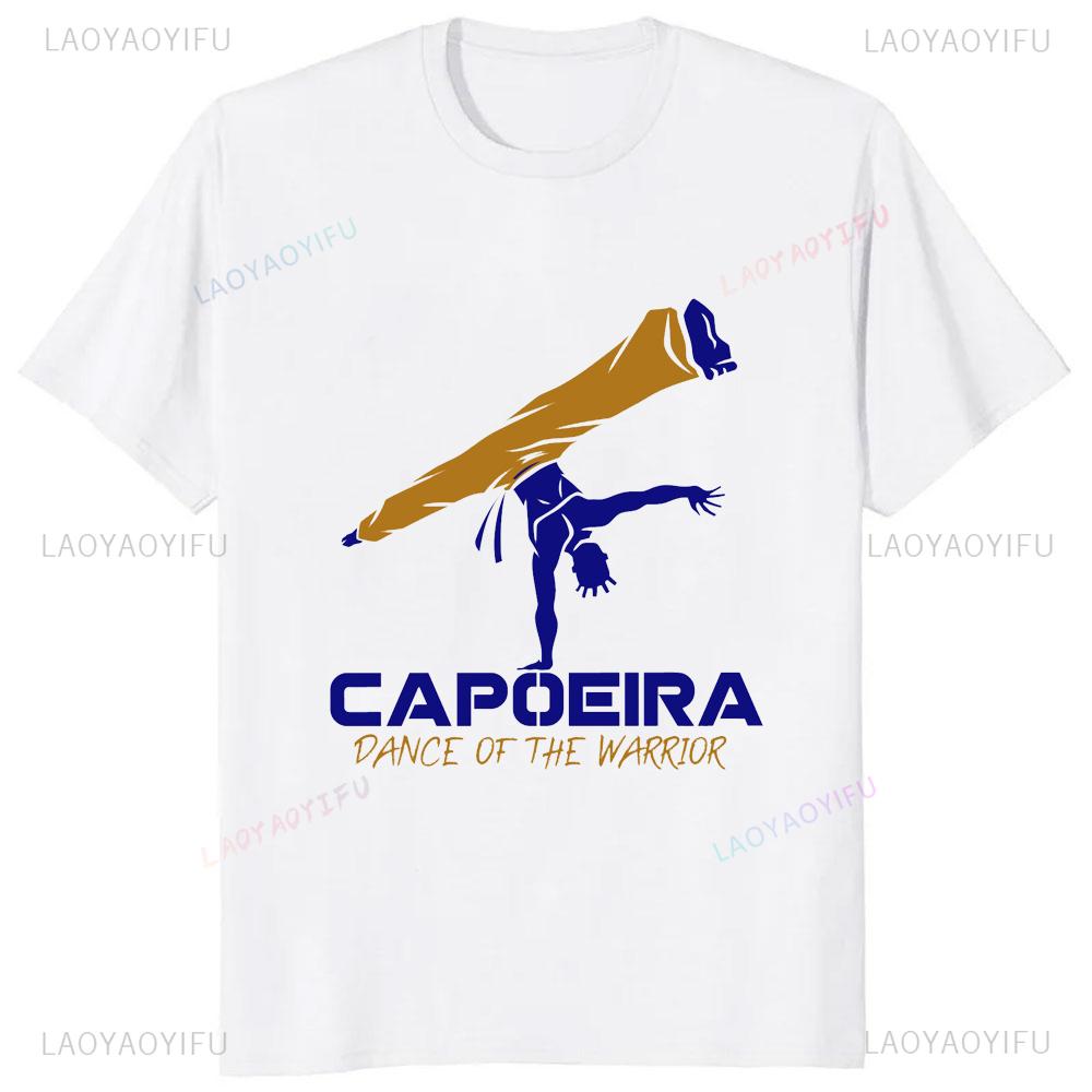 Dance of The Warrior Capoeira Printed Tshirt Brazilian Casual Fashion Streetwear Short Sleeve Man Tshirt Breathe Women Tees
