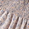 European and American summer new retro floral skirt, waist V-neck bubble sleeve French dress