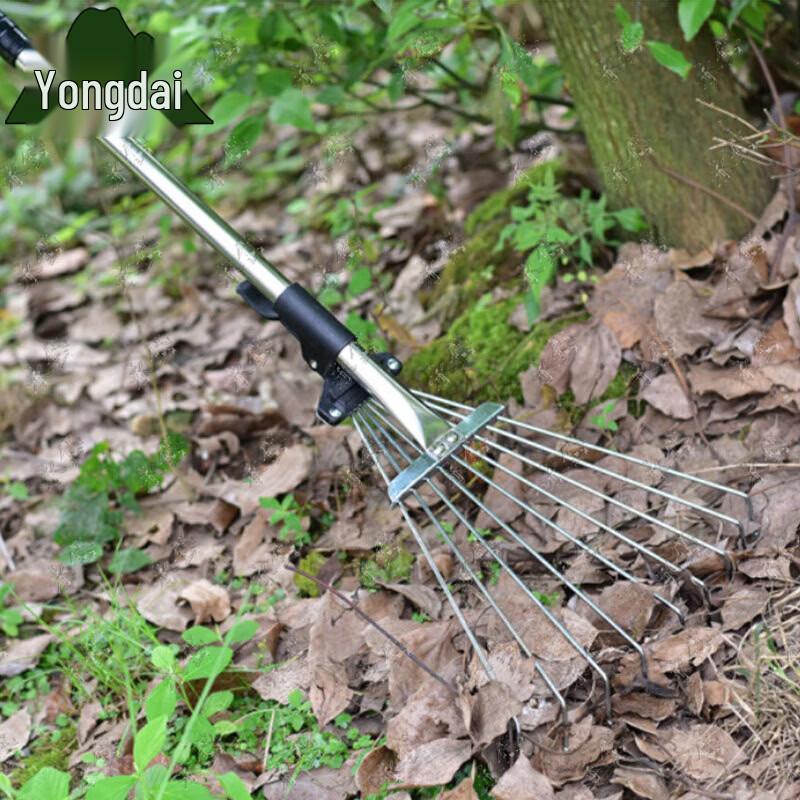 9-Tooth Telescopic Steel Wire Garden Rake