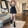 Classic Versatile Youthful Black and Gray High-waisted Bustier Skirt Versatile Skinny Package Hip A-line Ladies Summer Fashion Denim Short Skirt
