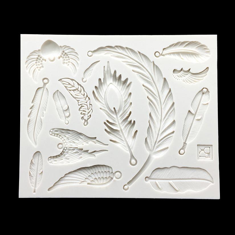 Feather Silicone Mold Sugarcraft Chocolate Cupcake Fondant Cake Decorating Tools