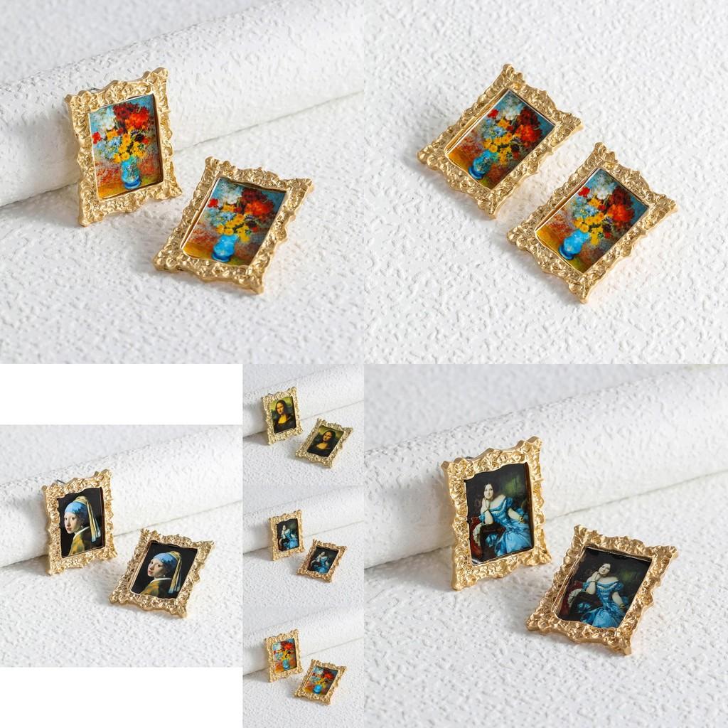 Elegant Mona Lisa Alloy Earrings Stylish Geometric Design For Women