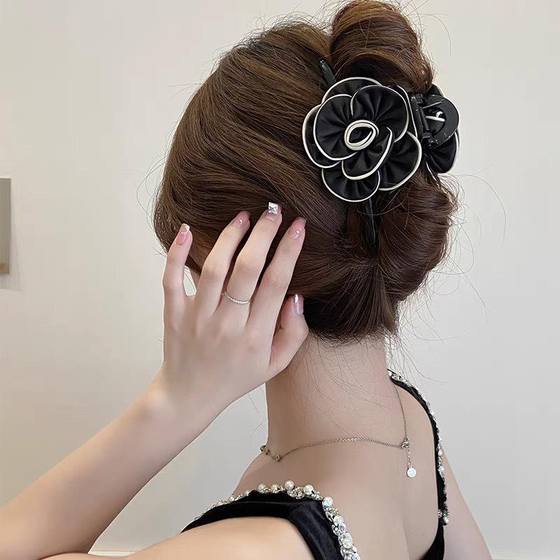 Caro Blumenstoff Rose Haarspange - Europäischer & Amerikanischer Stil Dutt-Accessoire