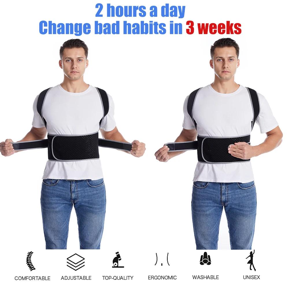 Adjustable Straight Back Shoulder Posture Corrector Lumbar Brace Spine Support Correction Home Office School Shoulder Neck Brace