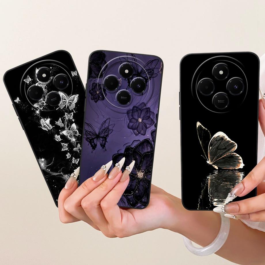 Luxury Fashion Painting Phone Case For Xiaomi Redmi 14C 4G Back Cover Liquid Silicone Soft Bumper For Redmi A4 14R 5G Poco C75