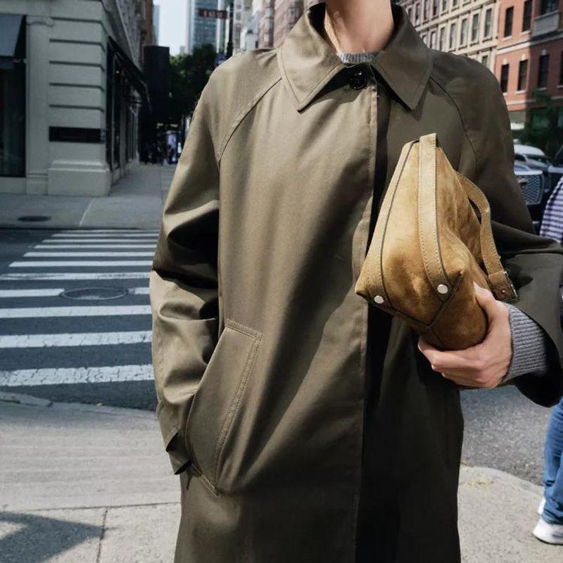 Fall and Winter New Women's Clothing British Style Minimalist Easiest for Match Single Breasted Long-Sleeved Lapel Coat Outwear 7522251