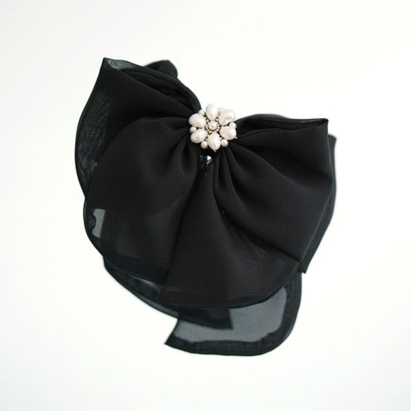 LUDE Perlen Chiffon Band Anstecknadel