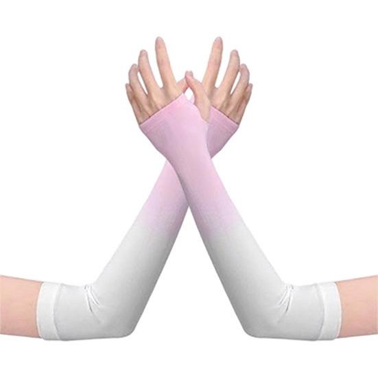 Sun Protection Arm Sleeves, Cooling UV Protection Sleeves, Mosquito Repellent Sleeves, with Thumb Hole, Gradient Colors for Women Summer Cycling