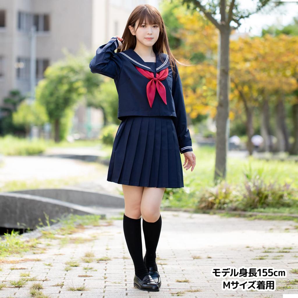 Sailor Suit Navy Blue Uniform Ribbon Costume High School Girl Cosplay Size S [Classe] Women's Cross-dressing