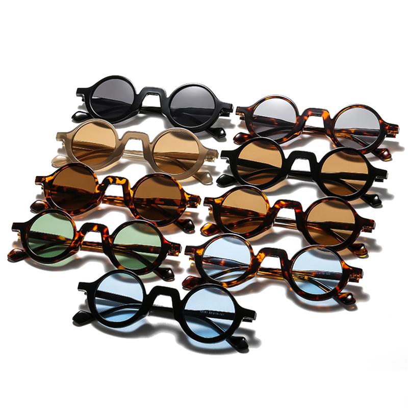  New Retro Small Round Punk Women Sunglasses Fashion Green Shades UV400 Trending Men Leopard Sun Glasses