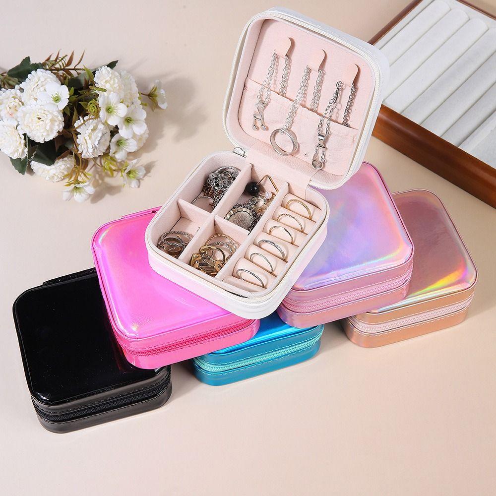 PU Leather Earrings Storage Case Large Capacity Mini Jewelry Display Box  Travel