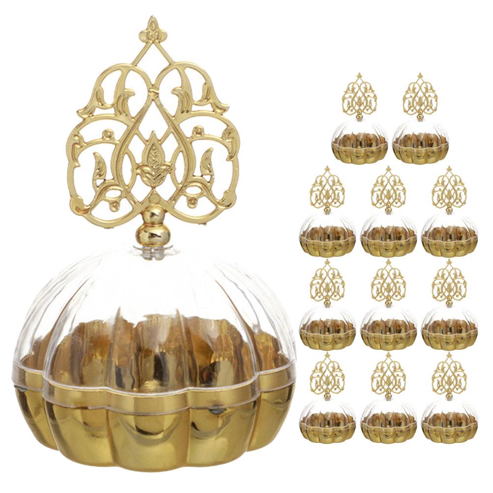 

12 шт. Оптовая подарочная коробка для конфет Детские коробки для подружек невесты для подарков Маленькое угощение Шикарные закуски Пластиковая прозрачная бонбоньерка золотистый