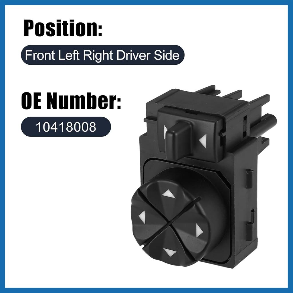 Master Driver Side View Mirror Switch 10418008 Replacement for Buick Regal 1997-2004 for Buick Century 1997-2005 Item Replacement