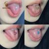 Waterproof Crystal Resin Ball Tongue Rings Nipple Barbell Ear Cartilage Earring 14G 1.6mm 12-22mm Titanium Piercing Body Jewelry