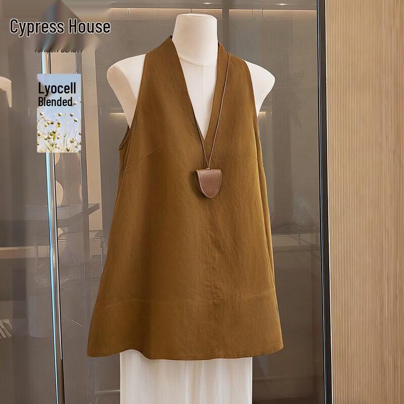 Women s Lyocell Linen Halter Neck Blouse S