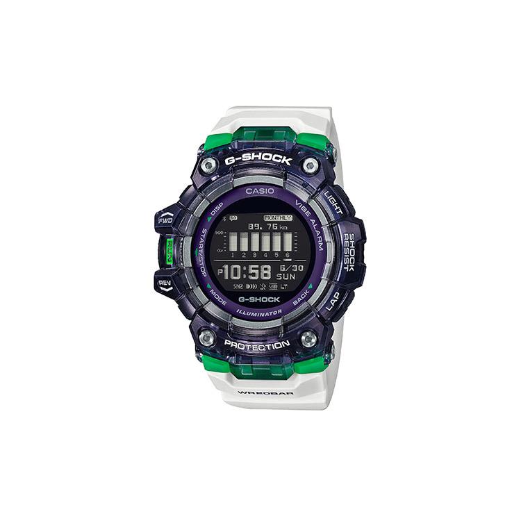 CASIO Men G-SQUAD Series Black Watch GBD-100SM-1A7PRD White Strap