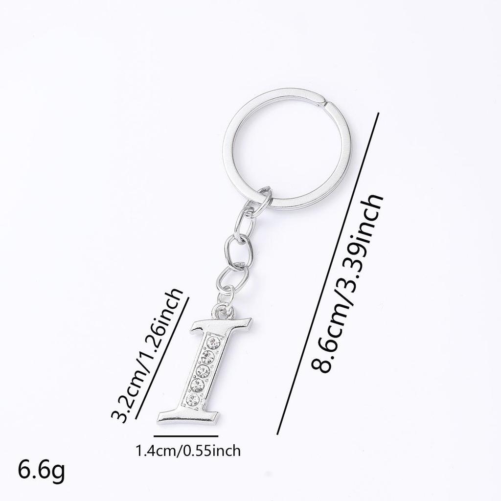 Creative Rhinestone Initials Metal Keychain – Korean Style Car Keyring Party Gift.