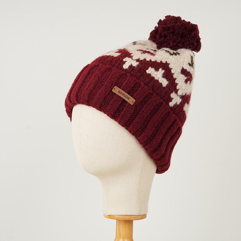 Retro kožešinová čepice plesová vlna Dámské podzimní zima tlustá teplá pletená čepice čepice s rukávem čepice Skullies beanies lyžařská čepice