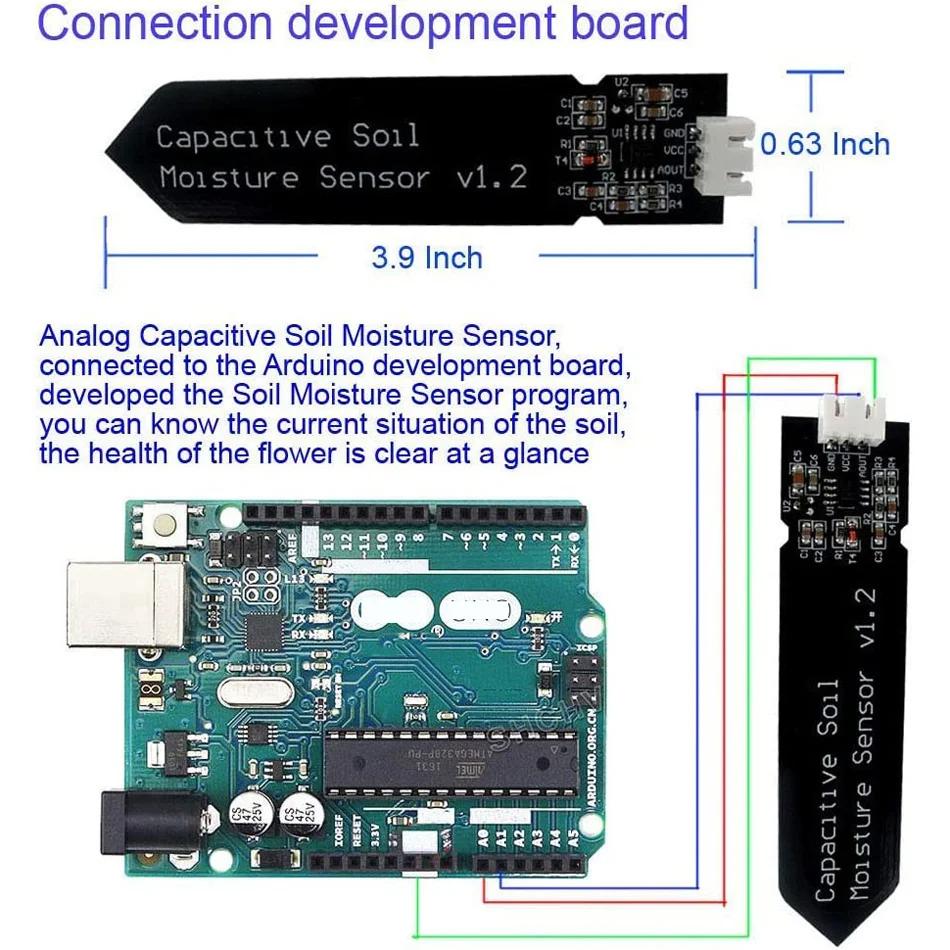 Capacitive Soil Moisture Sensor Corrosion Resistant for Arduino Moisture Detection Garden Watering DIY