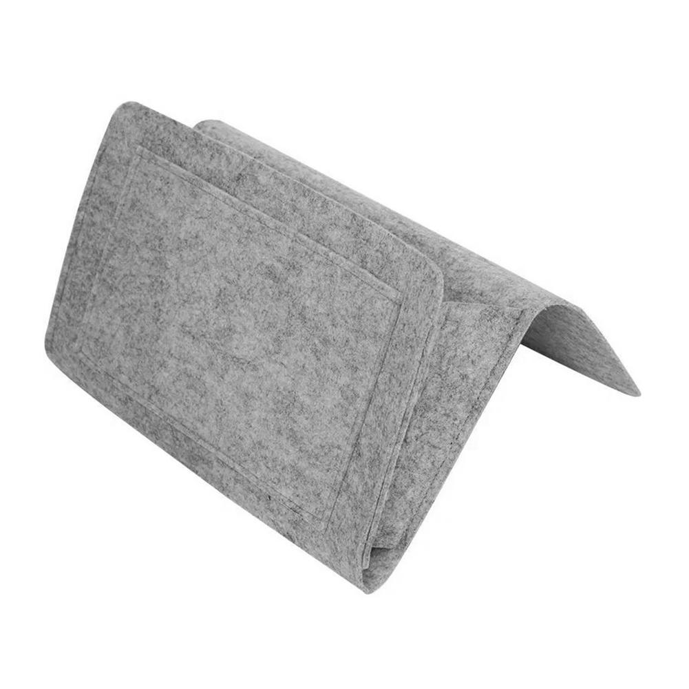 

Felt Bedside Storage Organizer Anti-slip Couch Storage Organizer Save Space Multipurpose for Bedside Sofa Wall Counter Side світло-сірого кольору