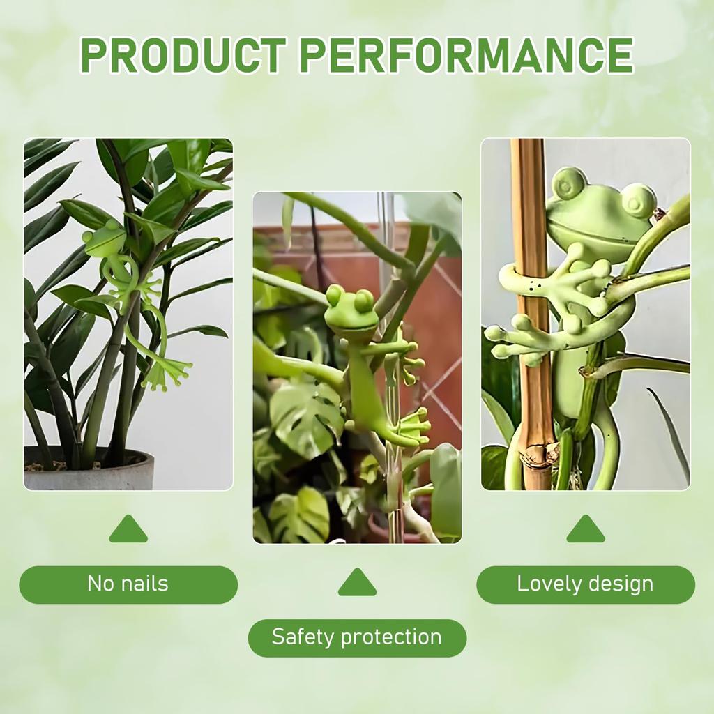 5pcs Frog Plant Support Frame Green Animal Frog Decorative Plant Rack
