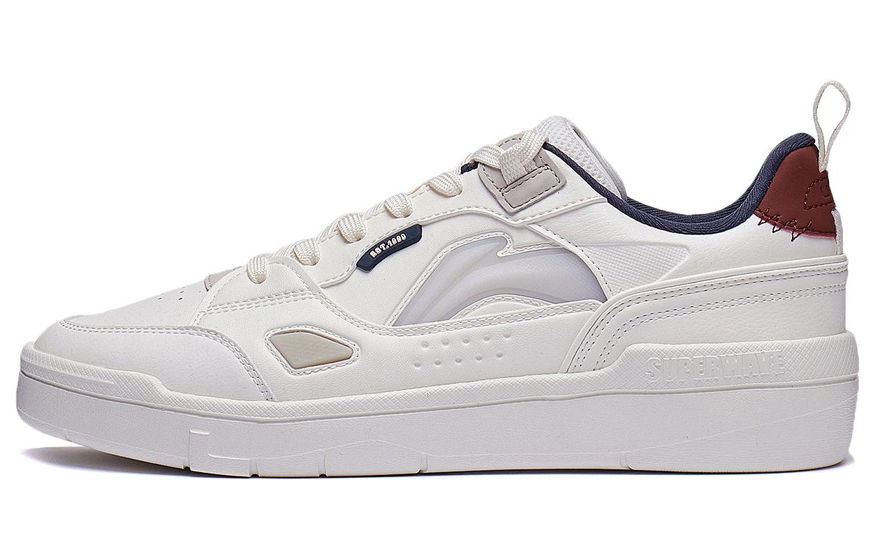 Li Ning Common 80-е Износостойкие И Легкие Низкие Скейтбордические Кроссовки Мужские Белые AGCT227-1 42