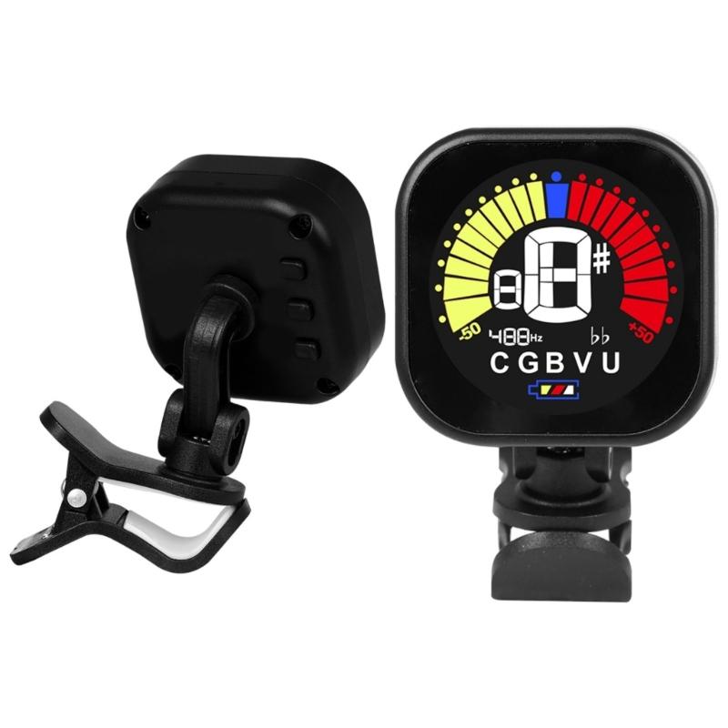 Rotating Guitar Tuner Professional Clip-On Tuner with Clear LCD Display Digital Electronic Tuner Guitar Accessories