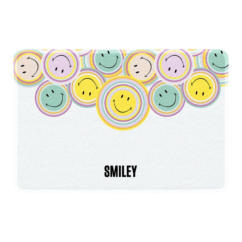 Simple Smiley Face Mat Entry Door Dirty Ins Home Porch Non-slip Mat Silk Ring Sand Dust Removal Mat
