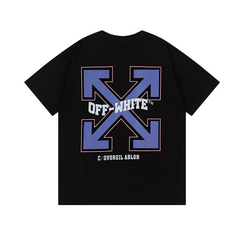 9062 Off-White 2025 Spring/Summer New Letter Printed Pattern Round Neck Hooded Short Sleeved T-shirt for Men and Women