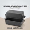 Cast Iron Loaf Pan with Lid Bread Baking Pan Even Heat Distribution for Homemade Bread, Cake, and Meatloaf