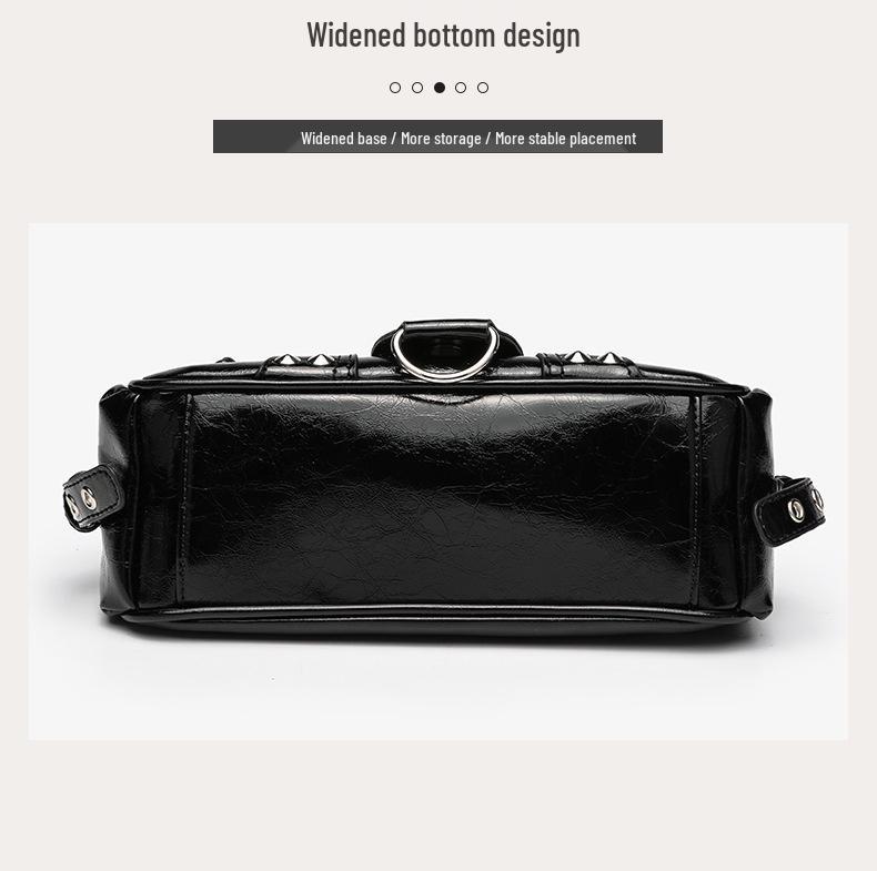 2026 Amerikanische Retro Y2K Mode Handtasche: Pendel-Einschulter-Umhänge-Motorradtasche