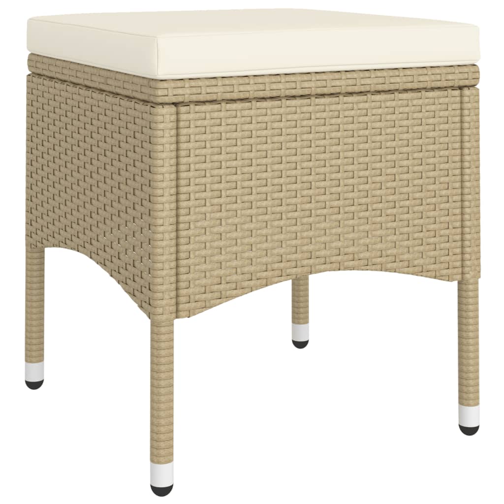 Vidaxl 5-Cz. Bistro Set For The Garden, PE Rattan And Tempered Glass, Beige