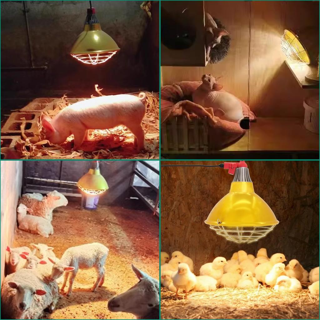 Livestock Pig Brood Warmer Heating Lamp Shade Adjustable Temperature Farm Poultry Goose Pig Cultivation Heat Preservation Lamp