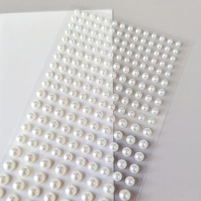 White ABS Plastic Pearl Stickers Versatile Craft Beads for Phone Cases, Albums, Water Bottles & Gift Decorations