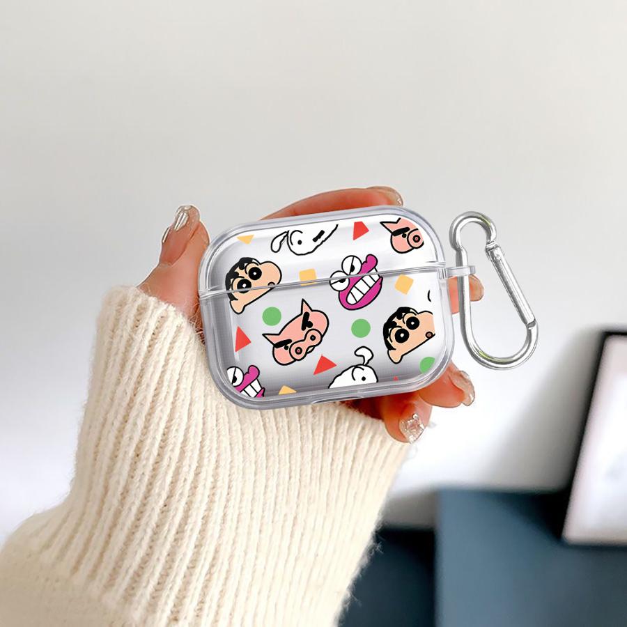 Crayon ShinChan Cute Clear Earphone Cases Cover Case For Airpods 3 4 Pro 1 Pro2 2 Pro3