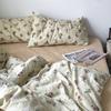 Fashion Duvet Cover Set Korean Ins Style 2024 New Flat Sheet Pillowcase No Filler Kids Adult Bedding Set Twin Queen Bed Linen